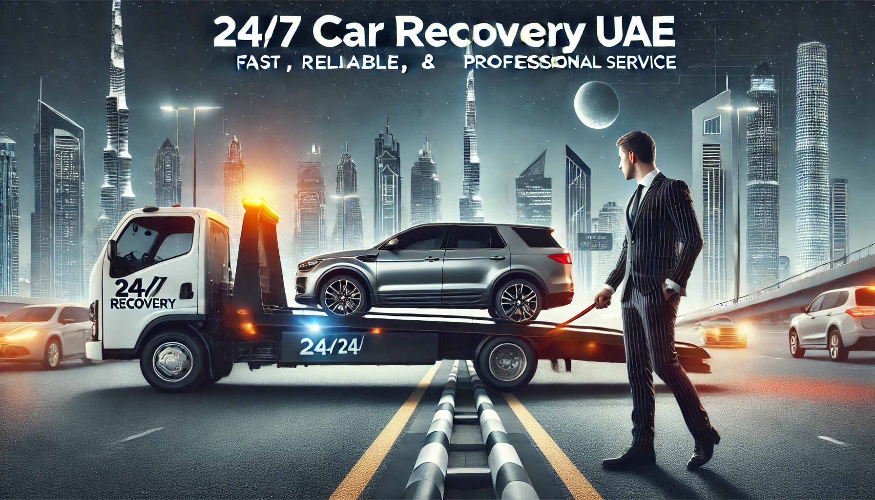 24hr Recovery Car Service near me Dubai, Ajman, Sharjah, Abu Dhabi, Al Ain, Al Quoz, Ruwais